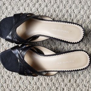 Black Naturalizer Open Back Heeled Sandals